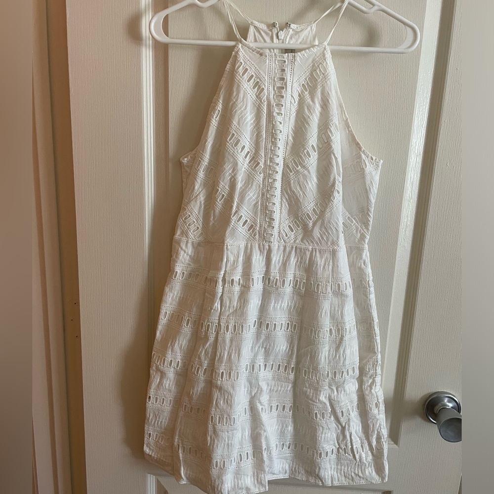 Loft White Eyelet 100% Cotton Dress size 6 petite